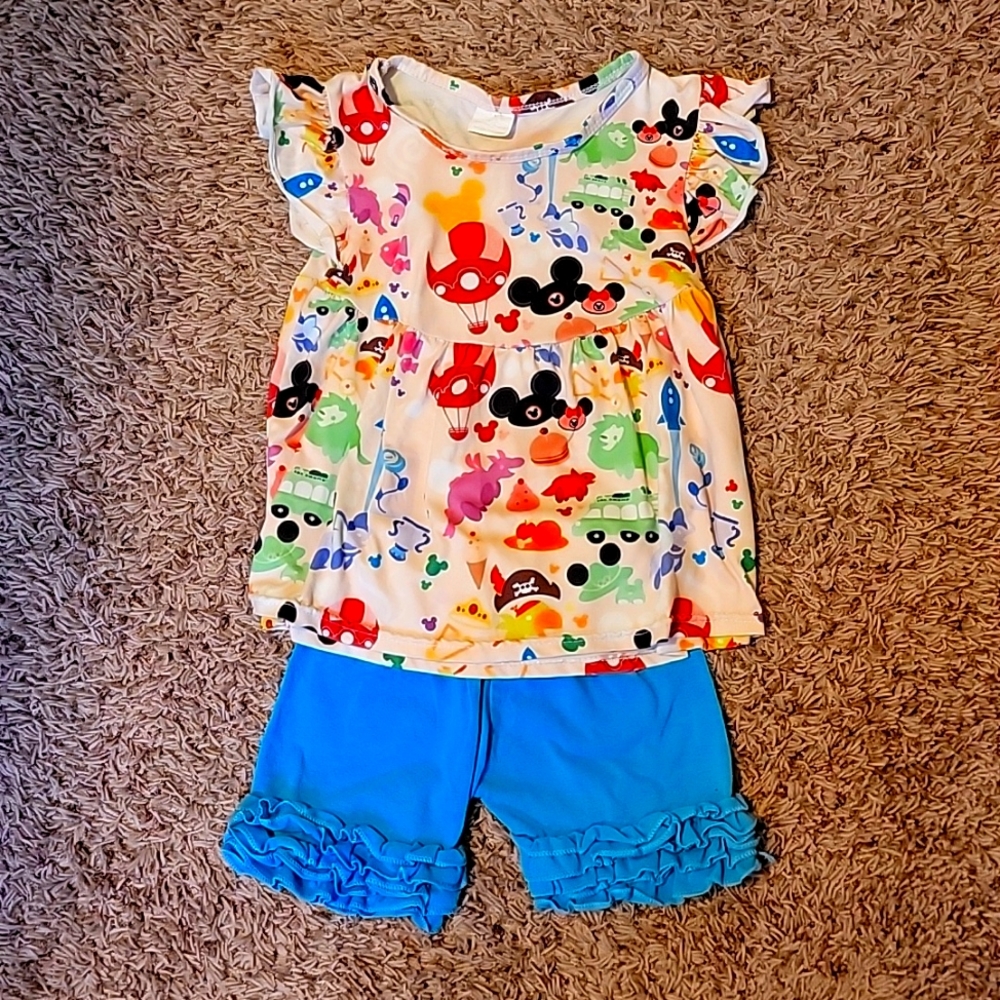 Girls Size 3T Mickey Mouse Ruffle 2 Piece set